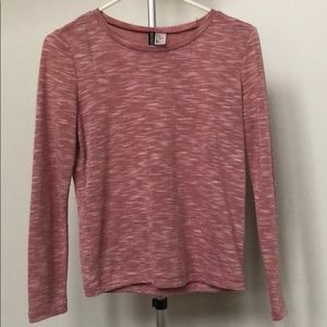 Divided Heathered Pink & White Long Sleeve H&M XS